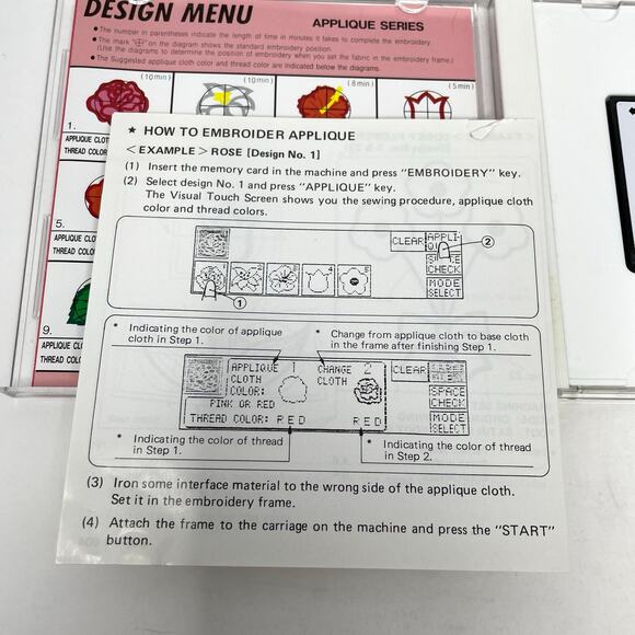 Janome Memory Card 10 Appliqué Series 1992 For Janome 8000 Includes Templates - Picture 5 of 16